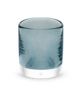 steel blue rocker, translucent gray blue, hand-blown lowball drinking glass