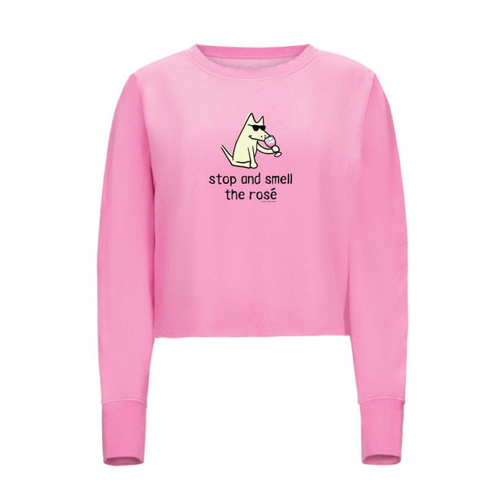Stop and Smell the Rosé Cropped Crewneck Sweatshirt
