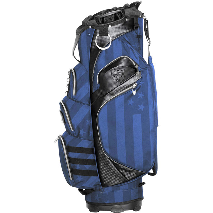 Subtle Patriot America's Graffiti Patern Golf Cart Bag in navy and black patristic print