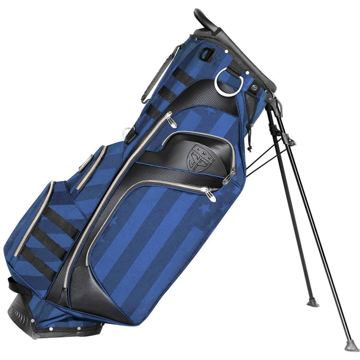 Subtle Patriot America's graffiti golf stand bag in patriotic black and navy print