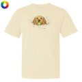 Natural shirt with a dog swimming with a tennis ball in its mouth