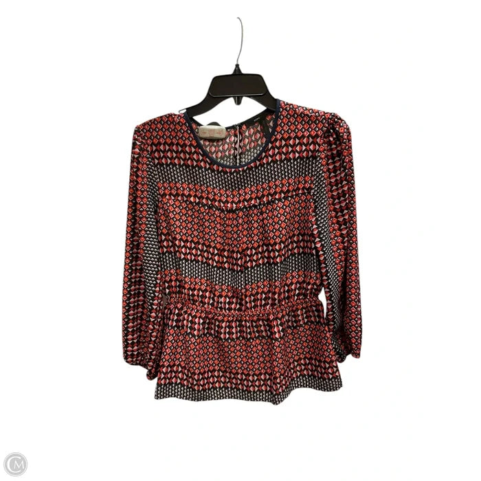 Top 3/4 Sleeve By Bcbgmaxazria In Blue & Orange, Size: S