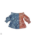 Top 3/4 Sleeve By Chicos In Blue Red & White, Size: L