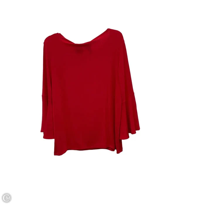 Top 3/4 Sleeve By Chicos In Red, Size: L