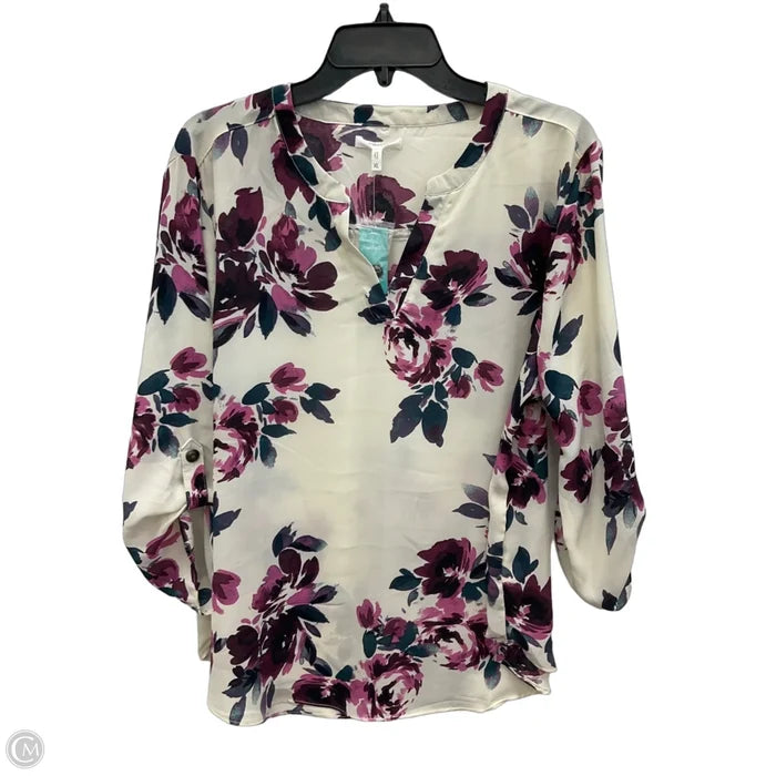 Top 3/4 Sleeve By Maurices In Floral Print, Size: Xl