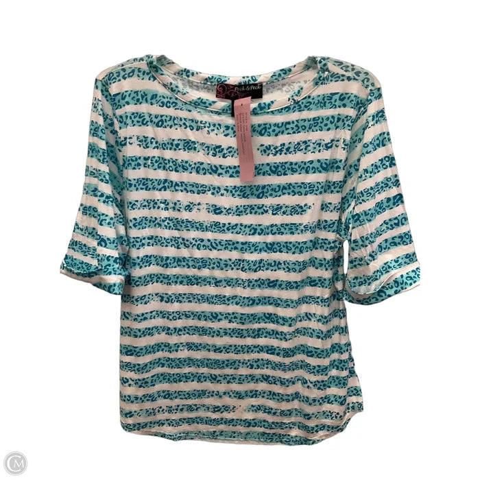 Top 3/4 Sleeve By Peck And Peck In Blue, Size: Xl
