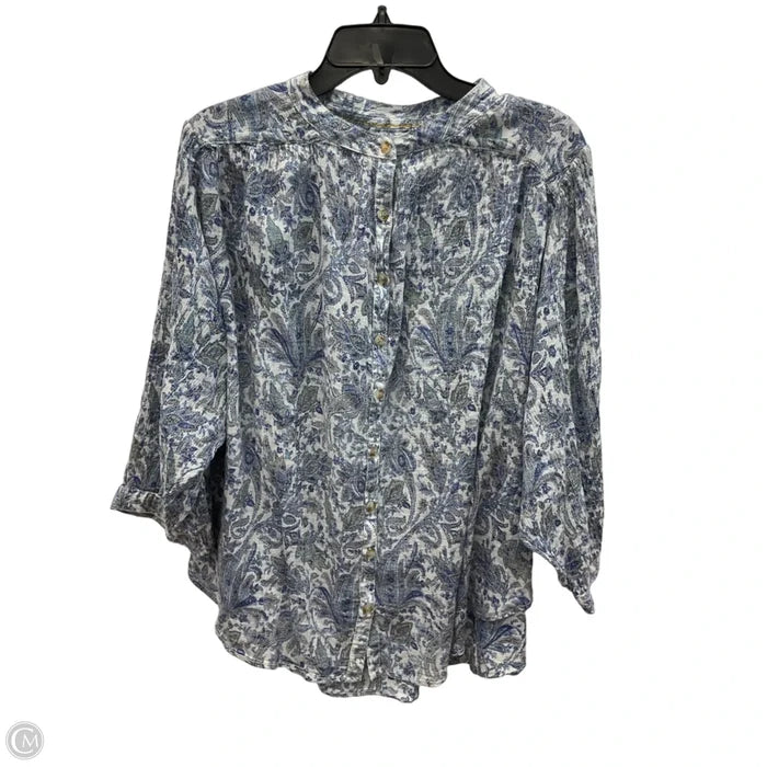 Top 3/4 Sleeve By Pilcro In Blue, Size: 2x