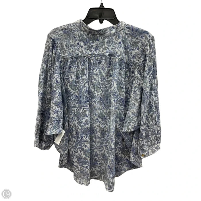 Top 3/4 Sleeve By Pilcro In Blue, Size: 2x