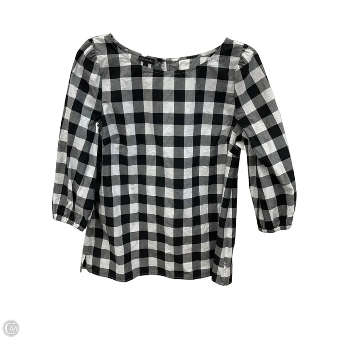 Top 3/4 Sleeve By Talbots In Black & Cream, Size: M