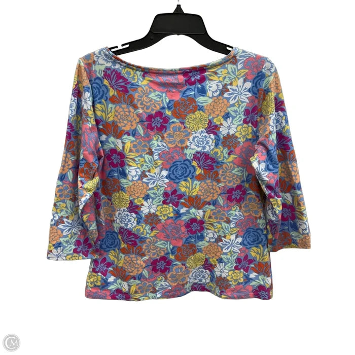Top 3/4 Sleeve By Talbots In Floral Print, Size: Lp
