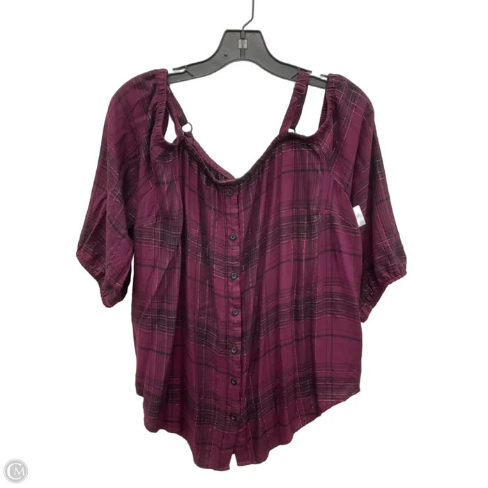 Top 3/4 Sleeve By Torrid In Purple, Size: 1x