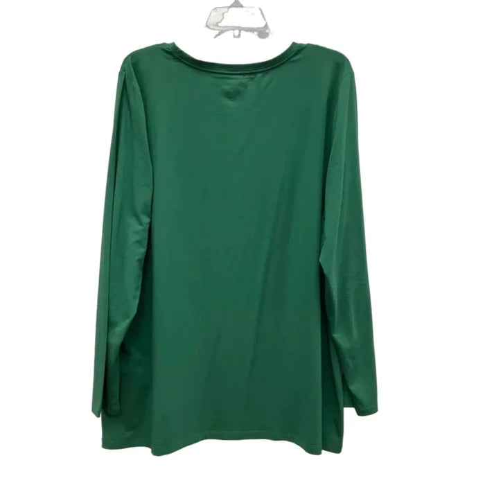 Top Long Sleeve Basic By Chicos In Green, Size: Xxl