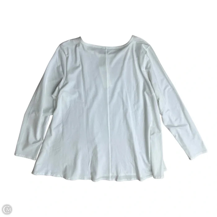 Top Long Sleeve Basic By Eileen Fisher In White, Size: Xl