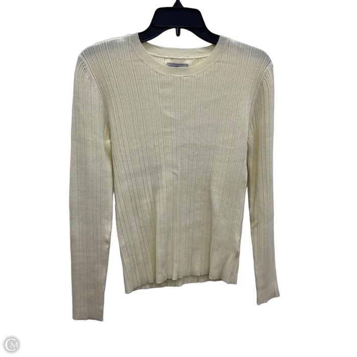 Top Long Sleeve Basic By Nine West In Yellow, Size: M