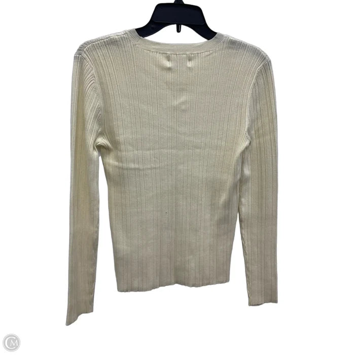 Top Long Sleeve Basic By Nine West In Yellow, Size: M