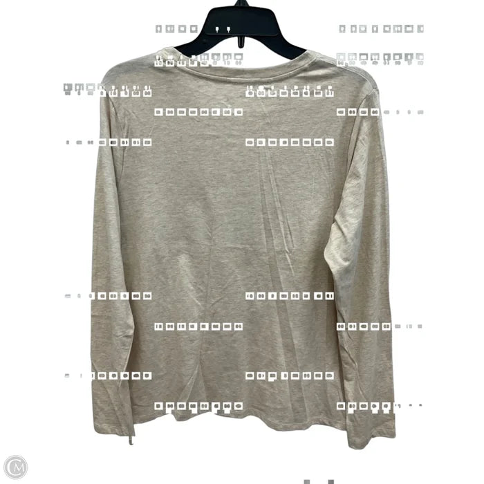Top Long Sleeve Basic By Time And Tru In Beige, Size: L