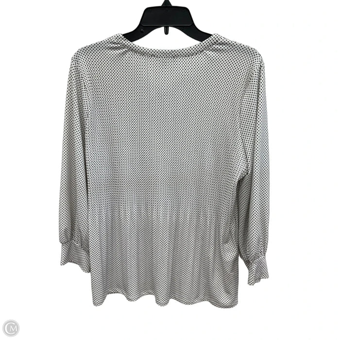 Top Long Sleeve By Adrianna Papell In Polkadot Pattern, Size: M