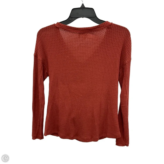 Top Long Sleeve By Anthropologie In Brown, Size: Xxs
