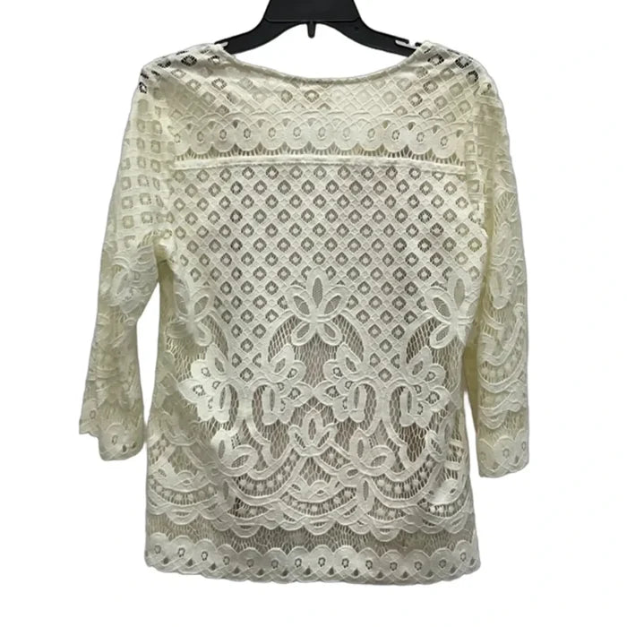 Top Long Sleeve By Chicos In Cream, Size: S