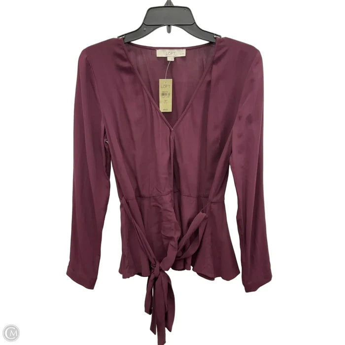 Top Long Sleeve By Loft In Maroon, Size: Sp