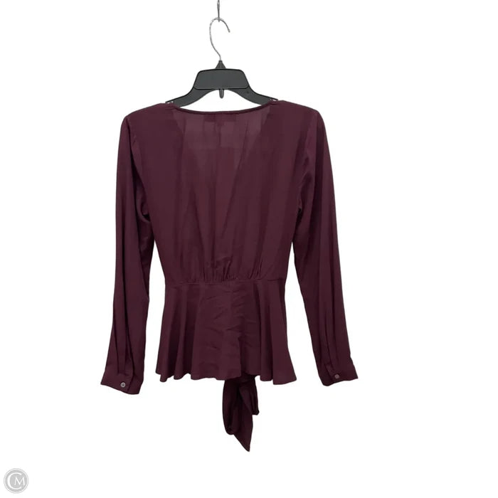 Top Long Sleeve By Loft In Maroon, Size: Sp