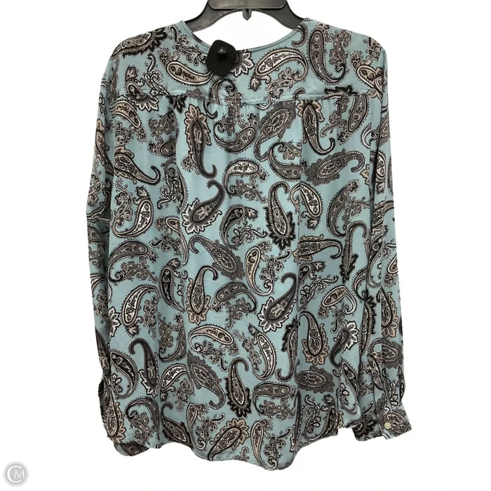Top Long Sleeve By Loft In Paisley Print, Size: Xl