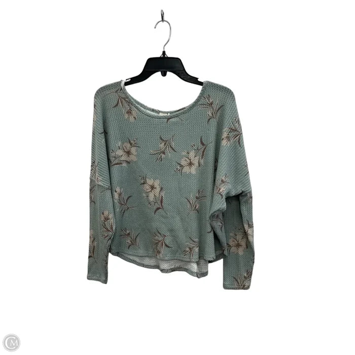 Top Long Sleeve By Paper Crane In Floral Print, Size: L