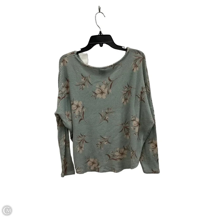Top Long Sleeve By Paper Crane In Floral Print, Size: L