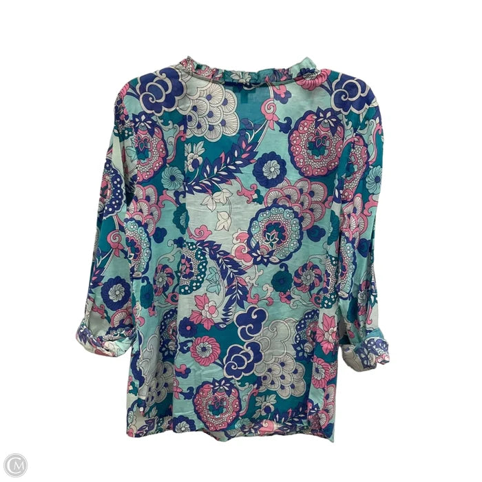 Top Long Sleeve By Talbots In Blue, Size: L
