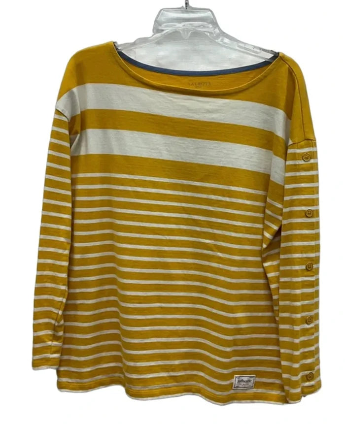 Top Long Sleeve By Talbots In Striped Pattern, Size: Lp