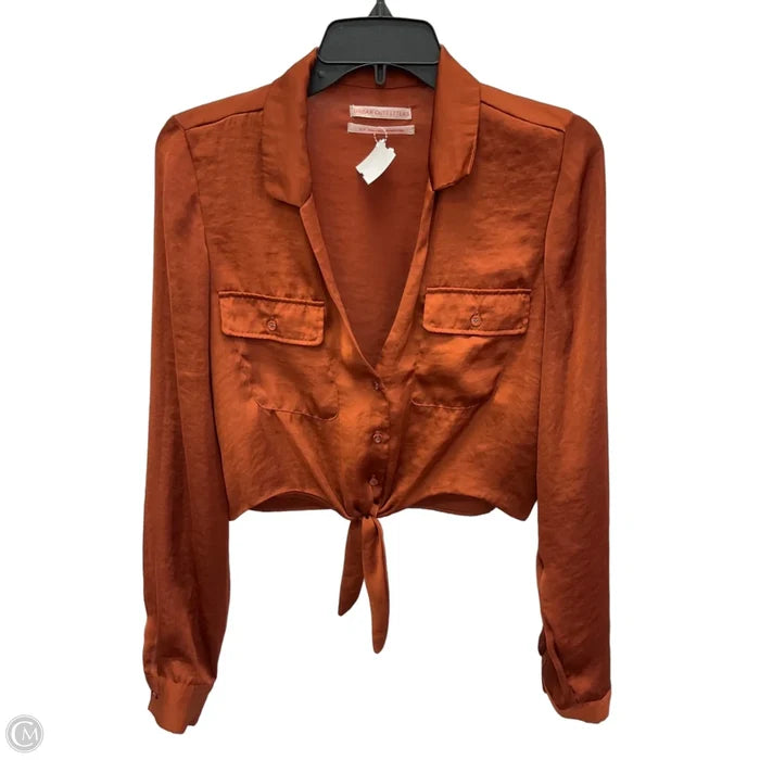 Top Long Sleeve By Urban Outfitters In Orange, Size: S
