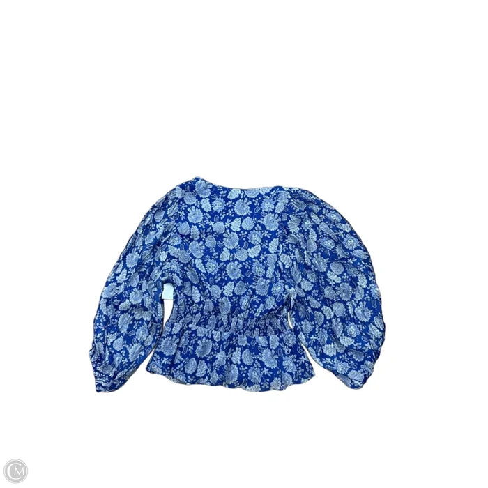 Top Long Sleeve By Vince Camuto In Blue, Size: L