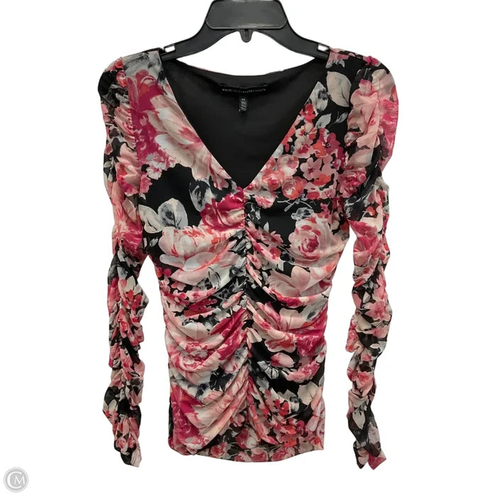 Top Long Sleeve By White House Black Market In Pink, Size: Xs