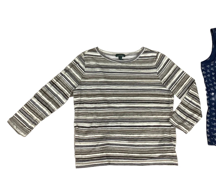 Top Ls By Lauren By Ralph Lauren In Striped Pattern, Size:L