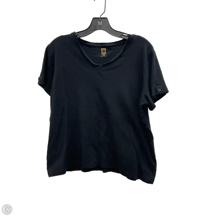 Top Short Sleeve Basic By Anne Klein In Black, Size: 1x