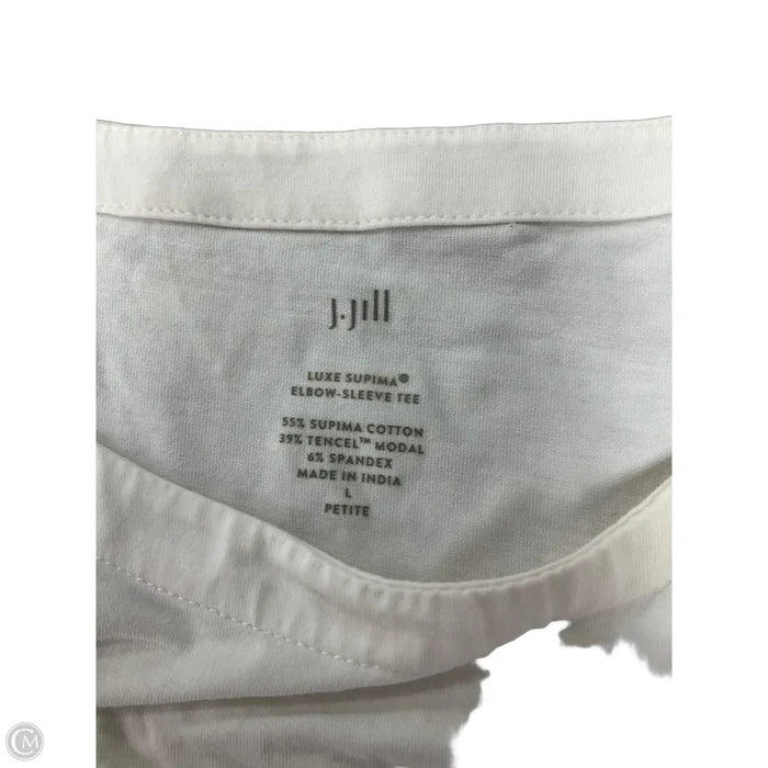 Top Short Sleeve Basic By J. Jill In White, Size: Lp