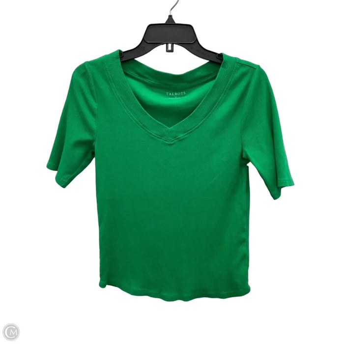 Top Short Sleeve Basic By Talbots In Green, Size: M
