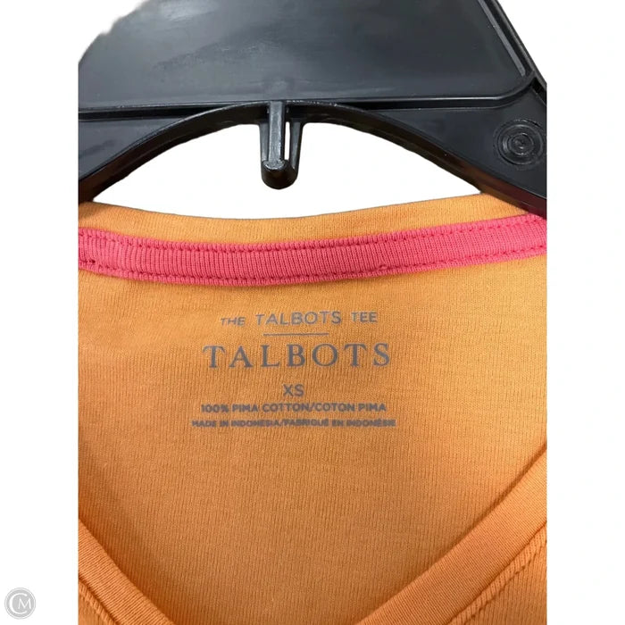Top Short Sleeve Basic By Talbots In Orange, Size: Xs
