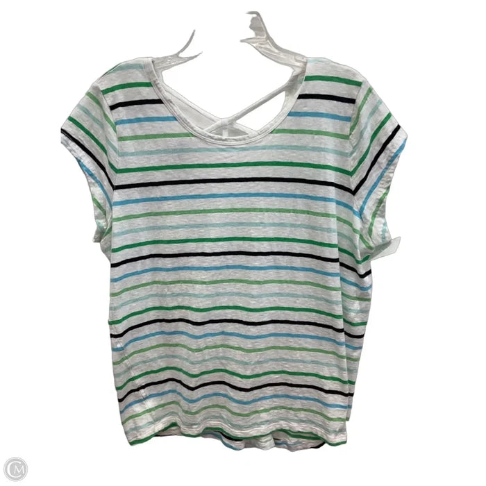 Top Short Sleeve Basic By Talbots In Striped Pattern, Size: 1x