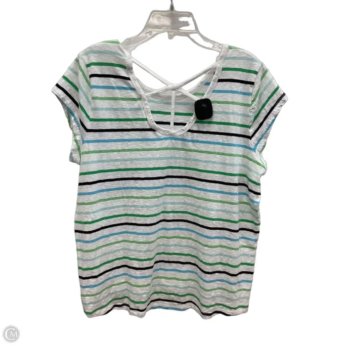 Top Short Sleeve Basic By Talbots In Striped Pattern, Size: 1x