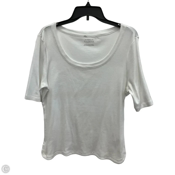 Top Short Sleeve Basic By Talbots In White, Size: L