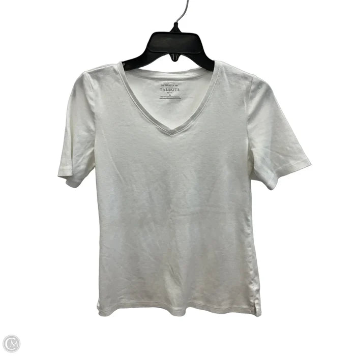 Top Short Sleeve Basic By Talbots In White, Size: Sp