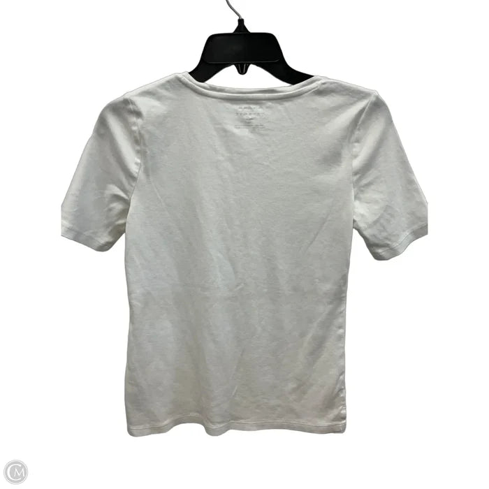 Top Short Sleeve Basic By Talbots In White, Size: Sp
