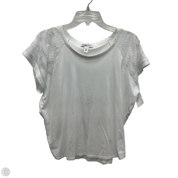 Top Short Sleeve Basic By White House Black Market In White, Size: L