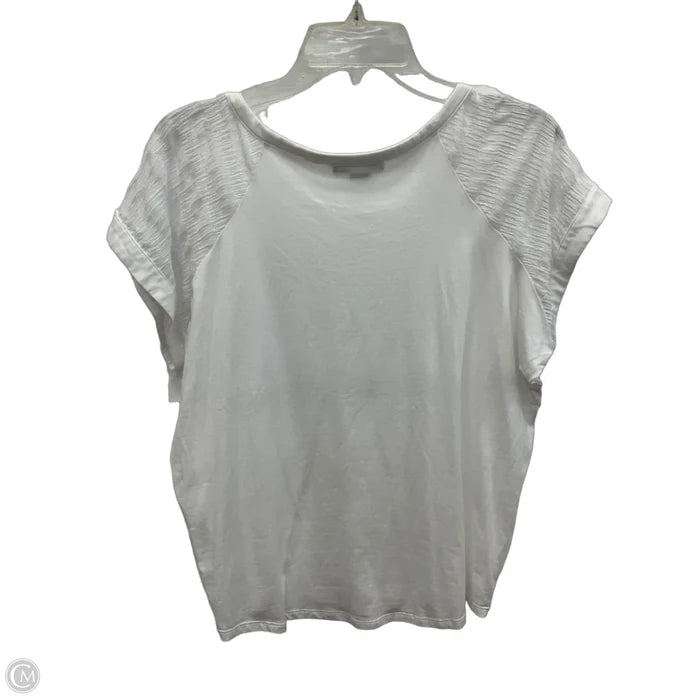 Top Short Sleeve Basic By White House Black Market In White, Size: L