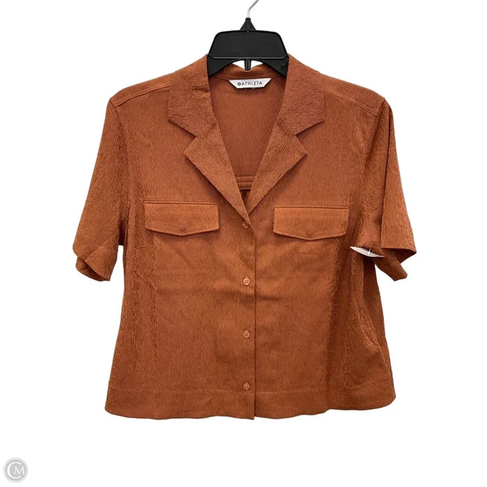 Top Short Sleeve By Athleta In Orange, Size: S