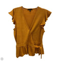 Top Short Sleeve By Banana Republic In Yellow, Size: M