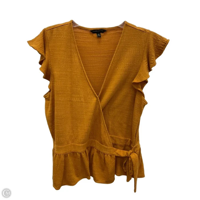 Top Short Sleeve By Banana Republic In Yellow, Size: M