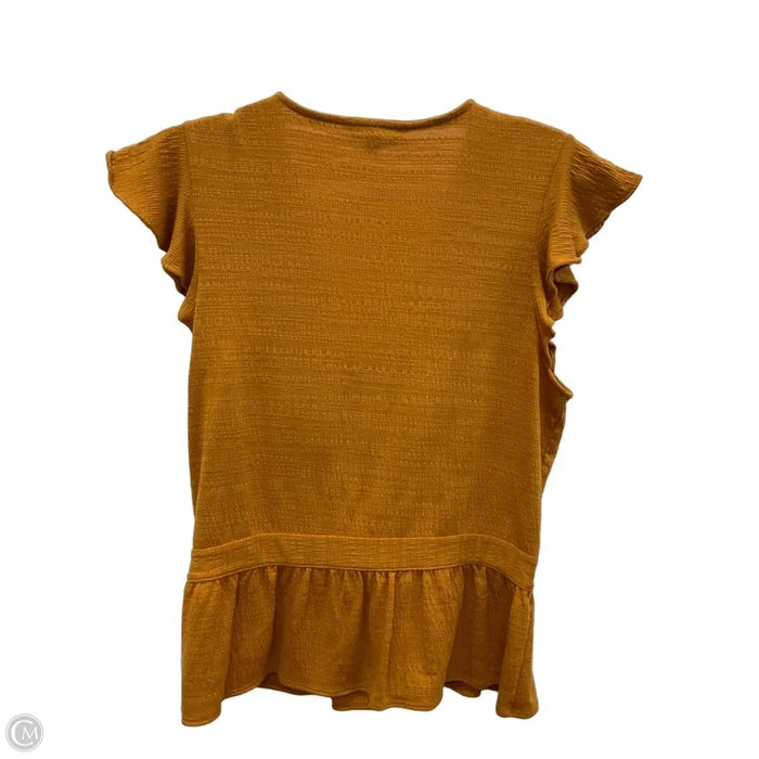 Top Short Sleeve By Banana Republic In Yellow, Size: M