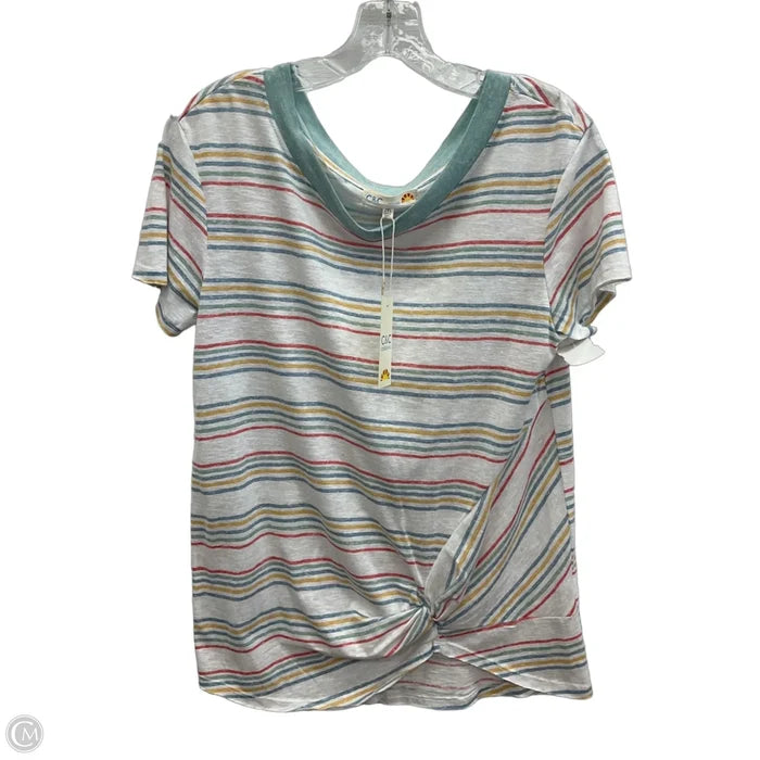 Top Short Sleeve By C And C In Striped Pattern, Size: M